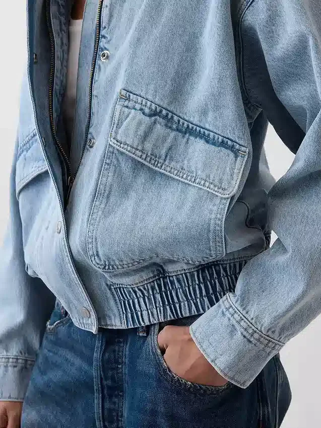 Blouson aviateur en denim oversize