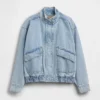 Blouson aviateur en denim oversize