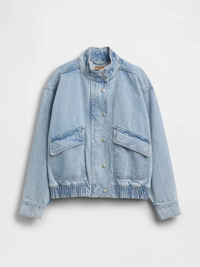 Blouson aviateur en denim oversize