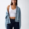 Blouson aviateur en denim oversize