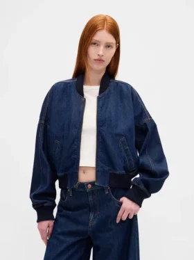 Blouson aviateur en denim ultra-doux