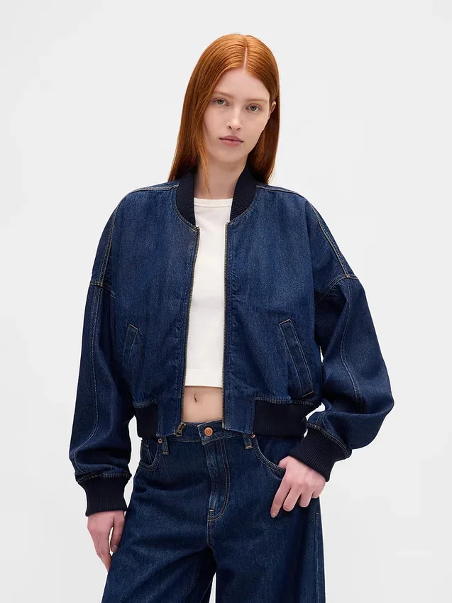 Blouson aviateur en denim ultra-doux