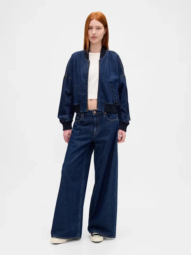 Blouson aviateur en denim ultra-doux