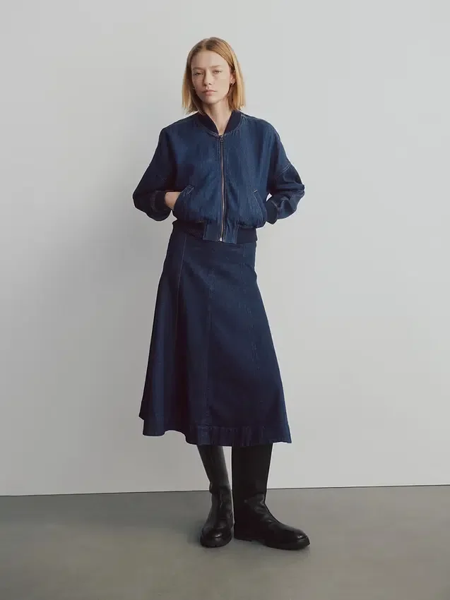 Blouson aviateur en denim ultra-doux
