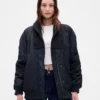 Blouson aviateur oversize à bordures en maille