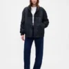 Blouson aviateur oversize à bordures en maille