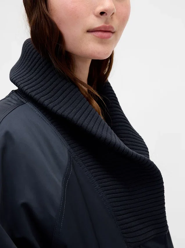 Blouson aviateur oversize à bordures en maille