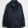 Blouson aviateur oversize à bordures en maille