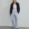 Blouson aviateur oversize à bordures en maille