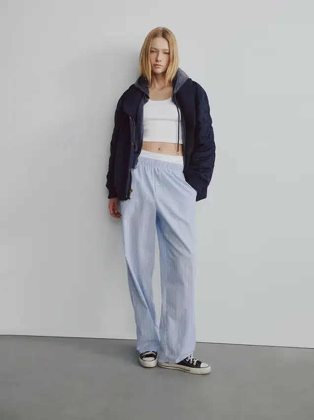 Blouson aviateur oversize à bordures en maille
