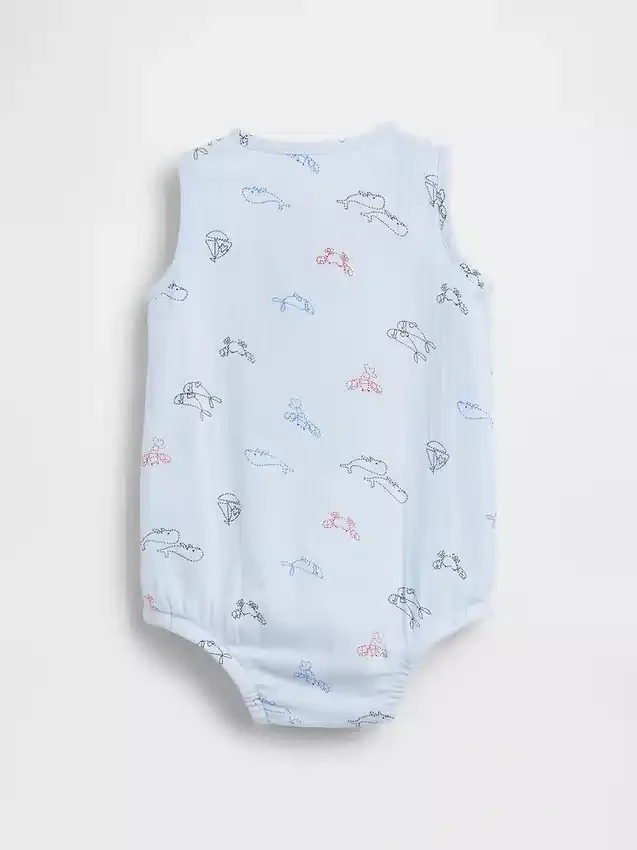 Body Henley à poche en gaze de coton pour bébé