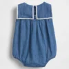 Body marin bouffant en denim pour bébé