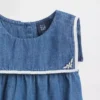 Body marin bouffant en denim pour bébé