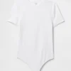 Body-T-shirt en jersey à mailles serrées