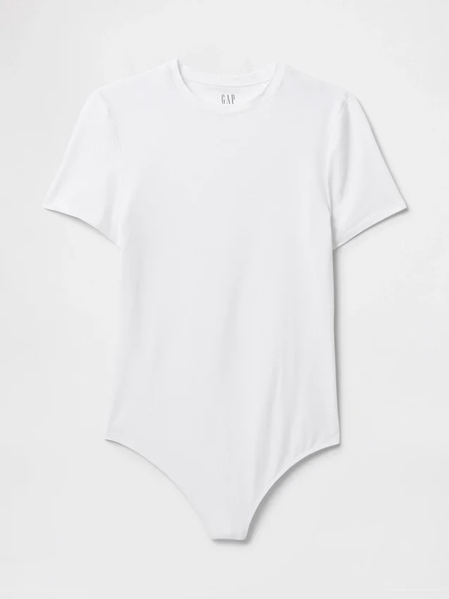 Body-T-shirt en jersey à mailles serrées