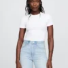Body-T-shirt en jersey à mailles serrées