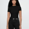 Body-T-shirt en jersey à mailles serrées