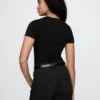 Body-T-shirt en jersey à mailles serrées