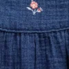 Bodys bouffants en denim et gaze de coton pour bébé
