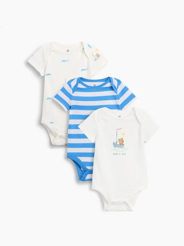 Bodys en coton bio « Baby First Favorites » (lot de 3)