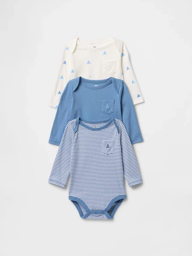 Bodys en coton bio « Baby First Favorites » (lot de 3)