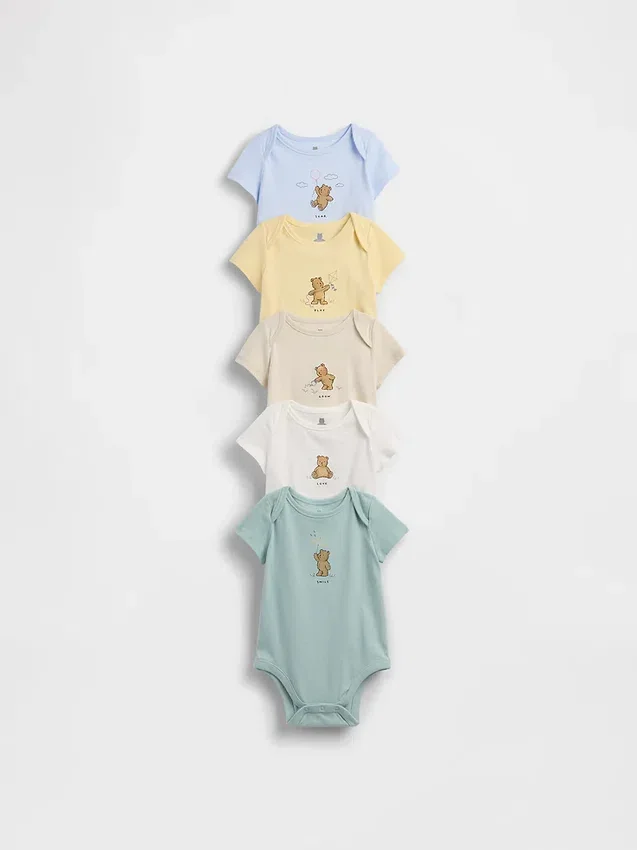 Bodys en coton bio « Baby First Favorites » (lot de 5)