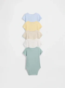 Bodys en coton bio « Baby First Favorites » (lot de 5)