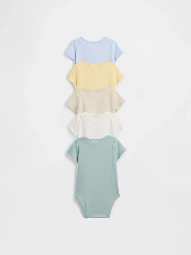 Bodys en coton bio « Baby First Favorites » (lot de 5)