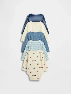 Bodys en coton bio « Baby First Favorites » (lot de 5)