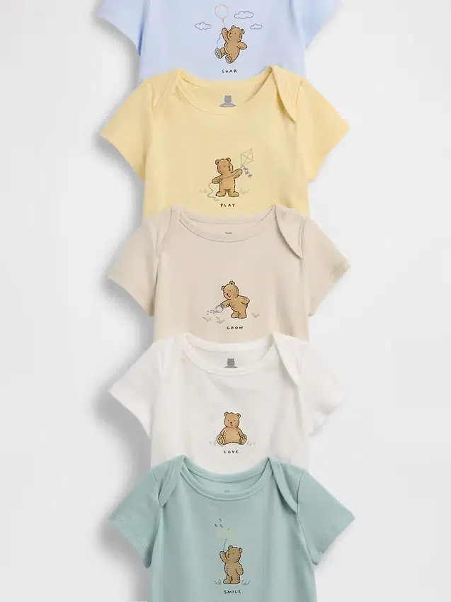 Bodys en coton bio « Baby First Favorites » (lot de 5)