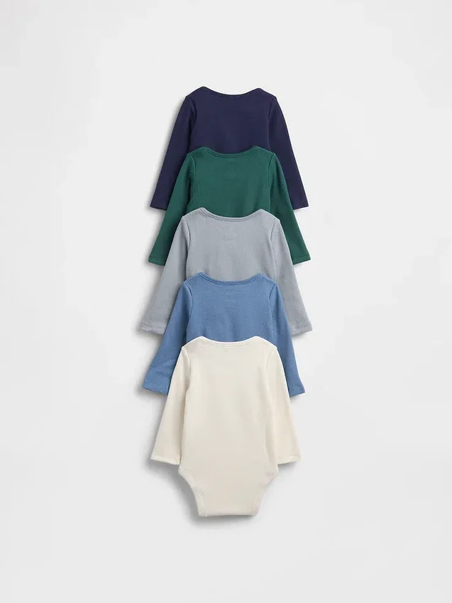 Bodys en tricot gaufré Softspun « Baby First Favorites » (lot de 5)