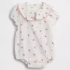Bodys pour bébé en gaze de coton à col fleuri