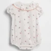 Bodys pour bébé en gaze de coton à col fleuri