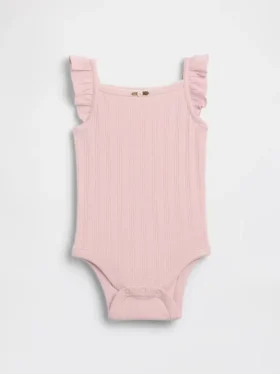 Bodys sans manches en coton pointelle côtelé pour bébé