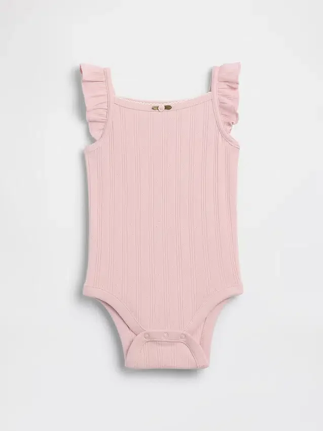 Bodys sans manches en coton pointelle côtelé pour bébé