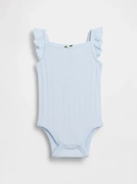 Bodys sans manches en coton pointelle côtelé pour bébé