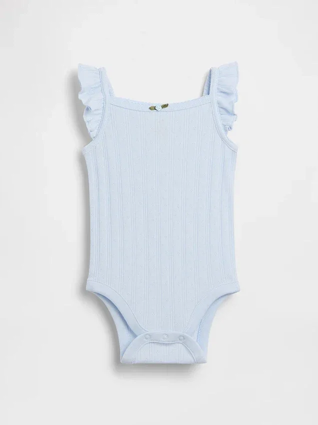 Bodys sans manches en coton pointelle côtelé pour bébé