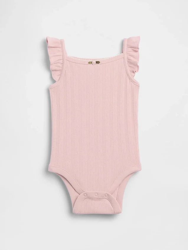 Bodys sans manches en coton pointelle côtelé pour bébé
