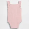 Bodys sans manches en coton pointelle côtelé pour bébé