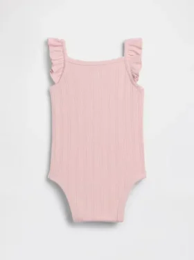 Bodys sans manches en coton pointelle côtelé pour bébé