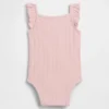 Bodys sans manches en coton pointelle côtelé pour bébé