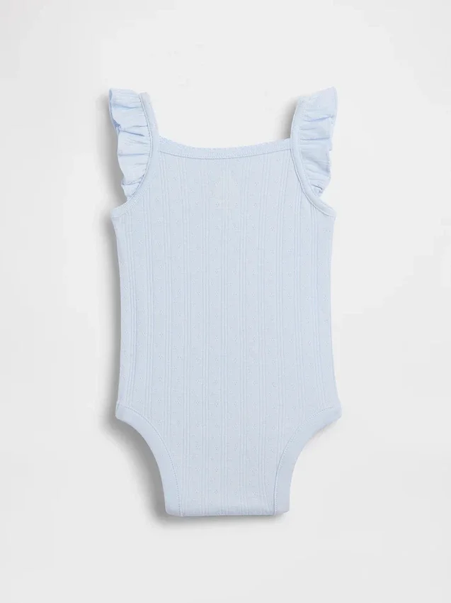 Bodys sans manches en coton pointelle côtelé pour bébé