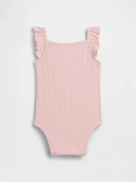 Bodys sans manches en coton pointelle côtelé pour bébé