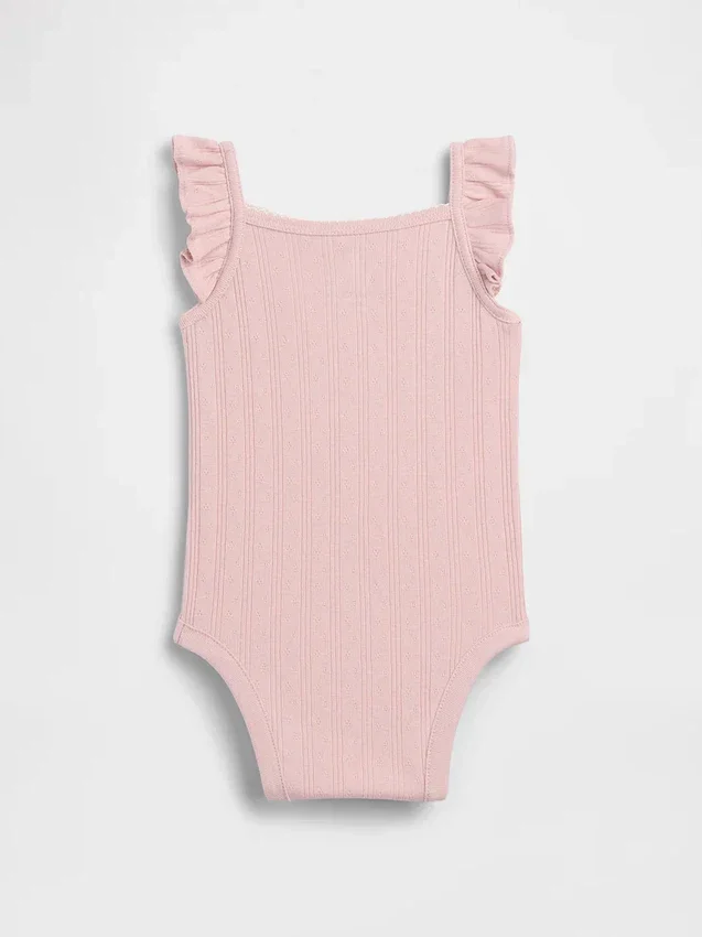 Bodys sans manches en coton pointelle côtelé pour bébé