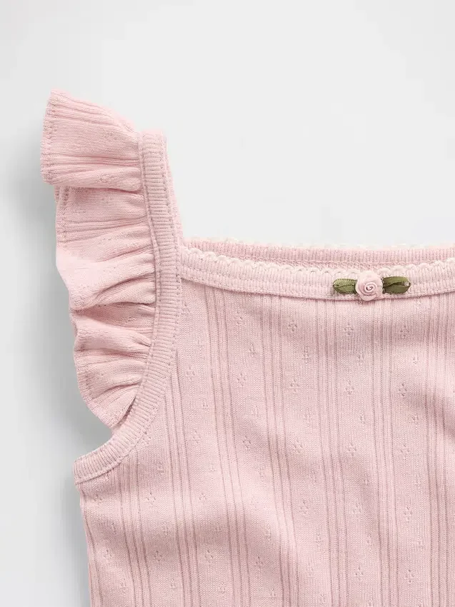 Bodys sans manches en coton pointelle côtelé pour bébé