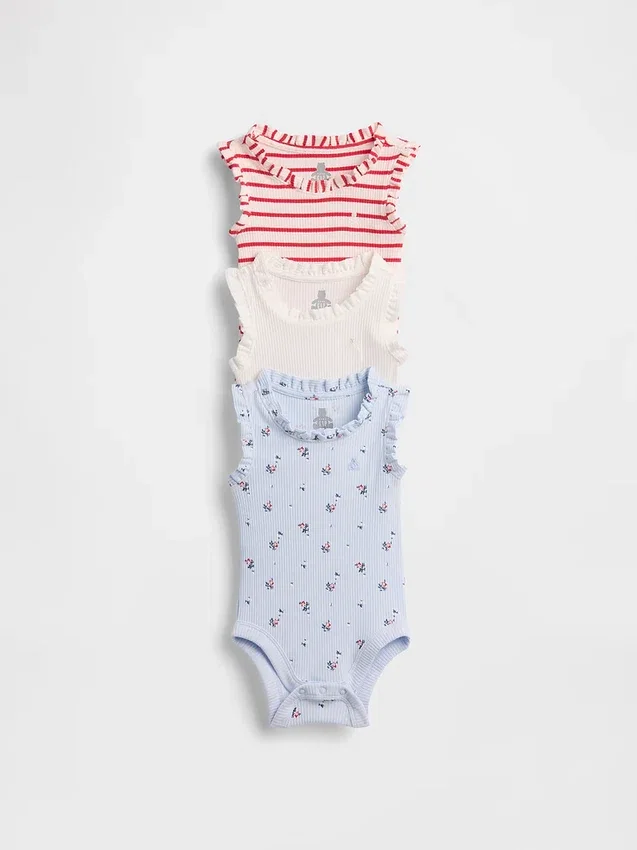 Bodys sans manches à volants Tinyrib « Baby First Favorites » (lot de 3)