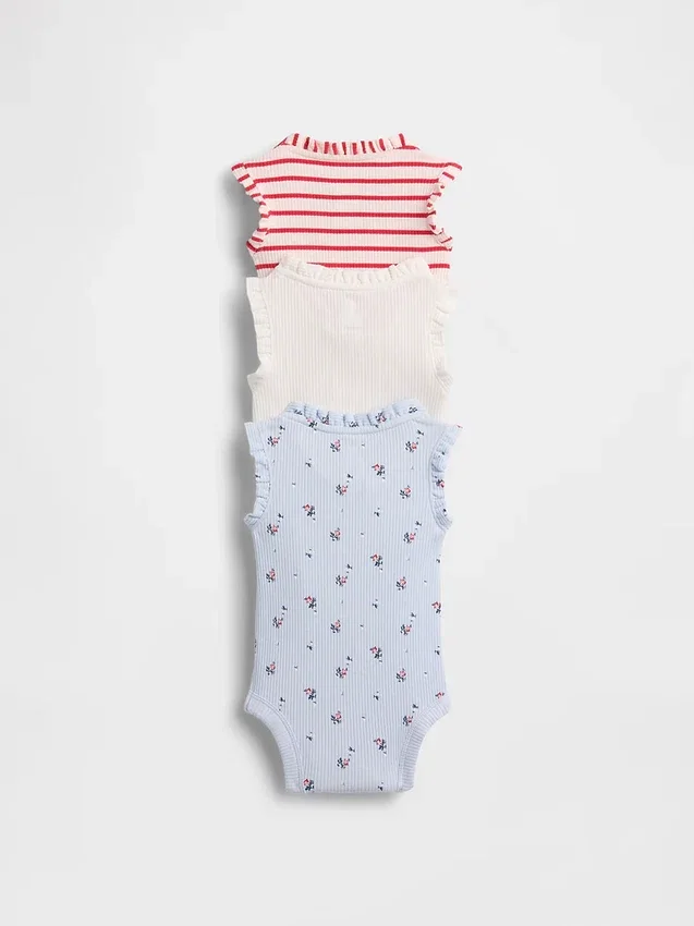 Bodys sans manches à volants Tinyrib « Baby First Favorites » (lot de 3)