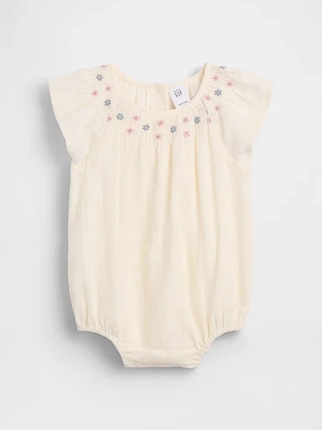Bodys smockés à fleurs pour bébé