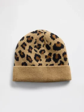 Bonnet CashSoft léopard pour enfant