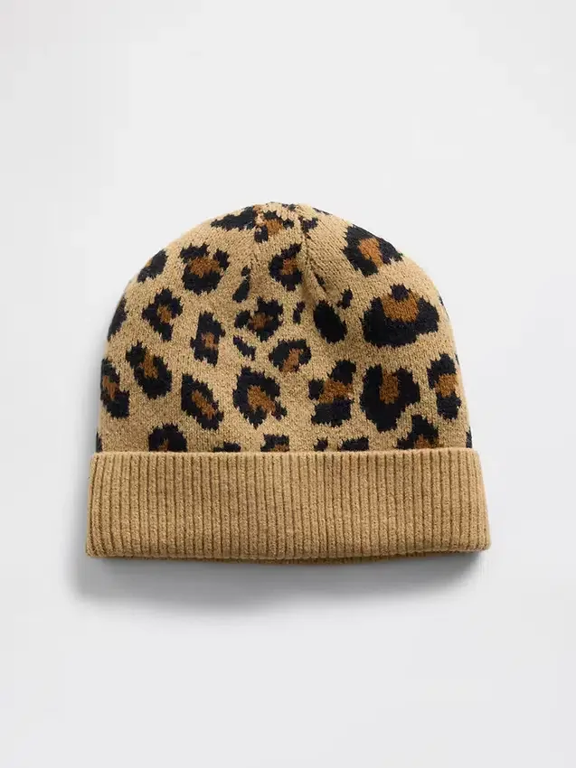 Bonnet CashSoft léopard pour enfant
